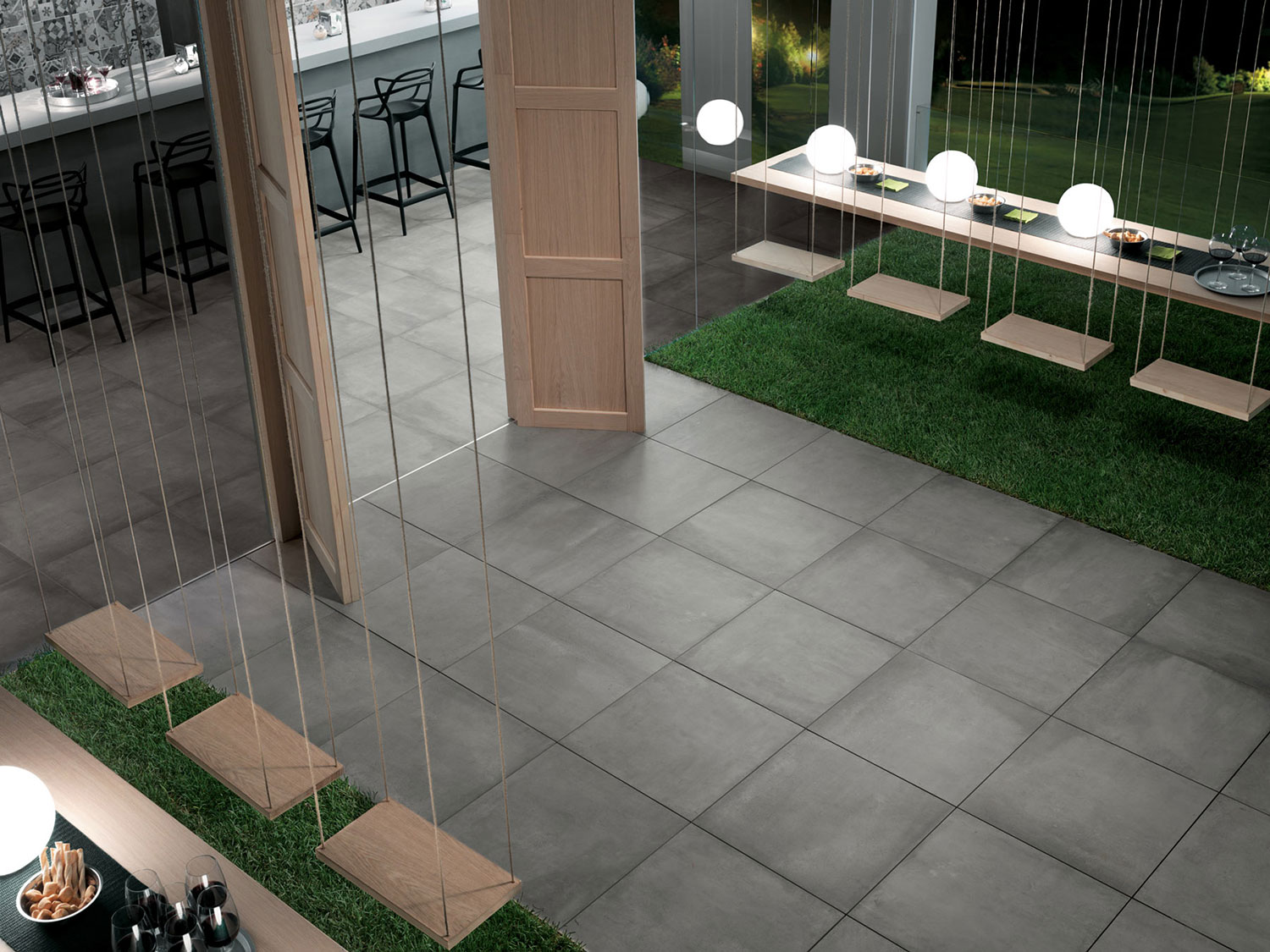 Outdoor Floor Tiles that looks like Concrete | Concrete effect tiles
