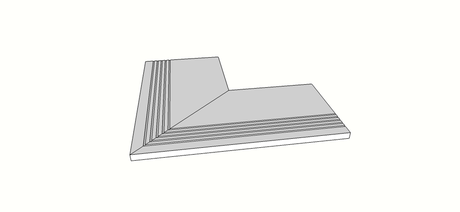 Anti-slip straight edge full external angle (2 pcs) <span style="white-space:nowrap;">12"x24"</span>   <span style="white-space:nowrap;">thk. 20mm</span>