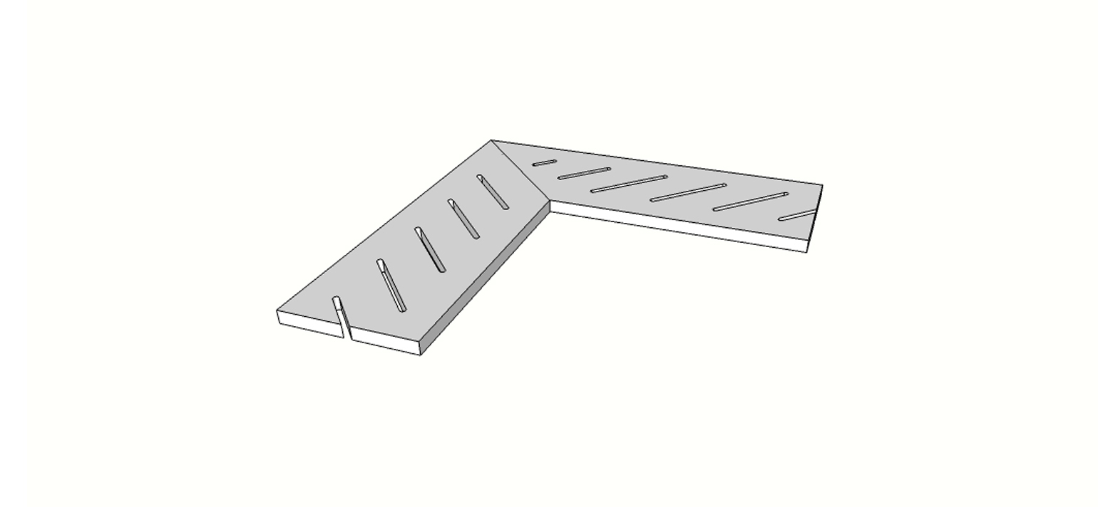 Bullnose surface flared edge full external angle (2 pcs) <span style="white-space:nowrap;">12"x24"</span>   <span style="white-space:nowrap;">thk. 20mm</span>