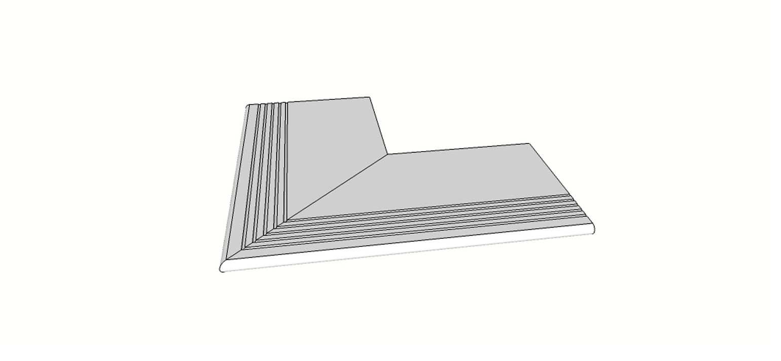 Anti-slip rounded edge full external angle (2 pcs) <span style="white-space:nowrap;">12"x24"</span>   <span style="white-space:nowrap;">thk. 20mm</span>