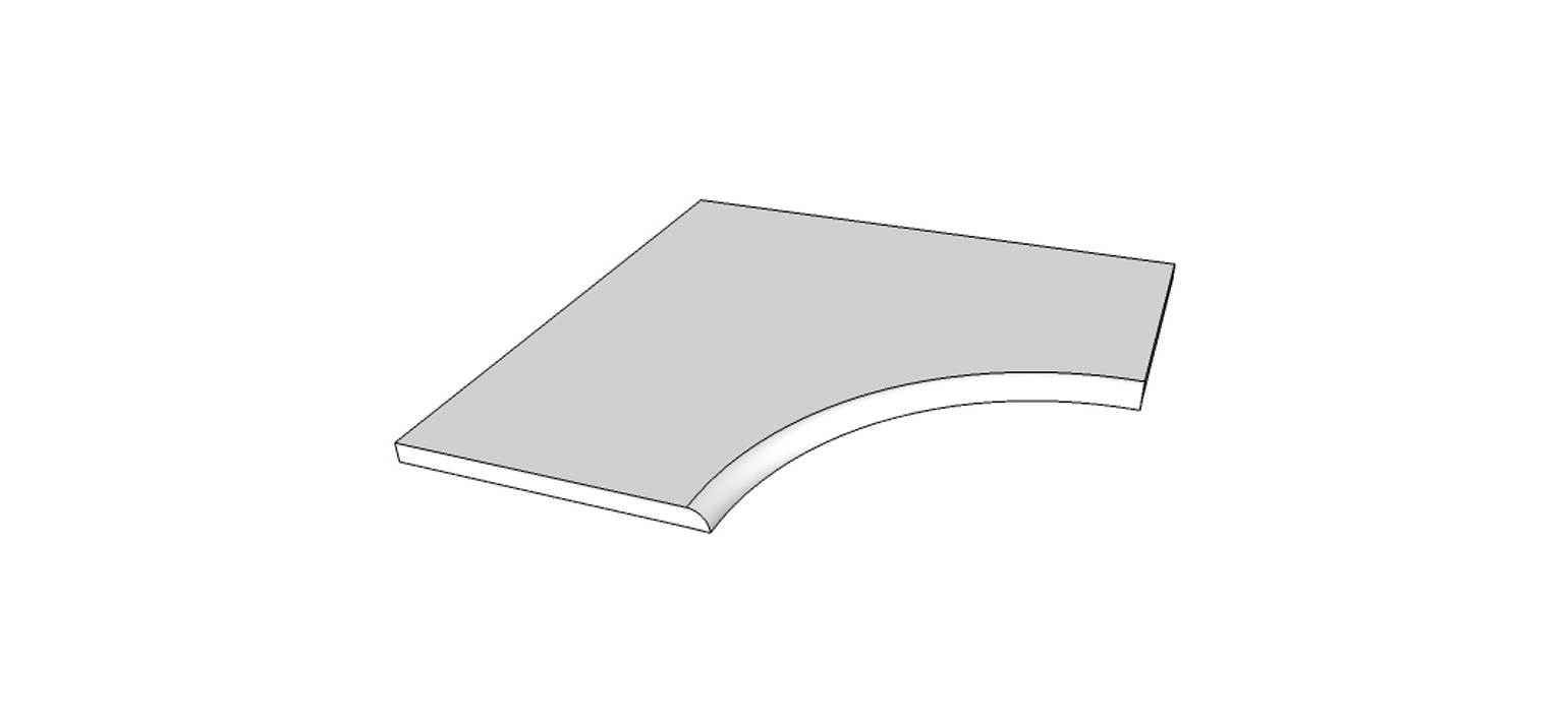 Bullnose surface angle <span style="white-space:nowrap;">24"x24"</span>   <span style="white-space:nowrap;">thk. 20mm</span>