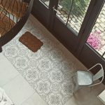 Cement tile entrance carpet