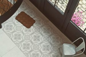 Cement tile entrance carpet