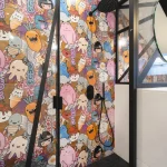 Shower screen with Kawaii tiles - Project Maud Pierrot - Novoceram