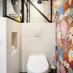 Toilet with Kawaii tiles - Project Maud Pierrot - Novoceram